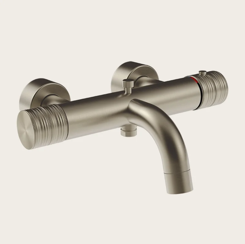 Смеситель для ванны и душа, Gessi, Habito Trame, цвет-Finox Brushed Nickel
