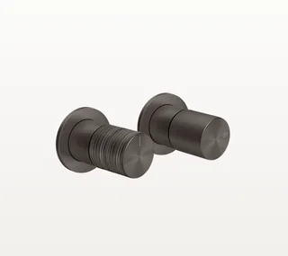 Смеситель для душа, Gessi, Habito Bath-Shower, TRAME, на 2 потребителя, настенный встраиваемый, цвет-Black Metal Brushed PVD