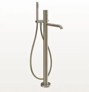 Смеситель для ванны и душа, Gessi, Habito Cesello, напольный, цвет-Finox Brushed Nickel — иконка