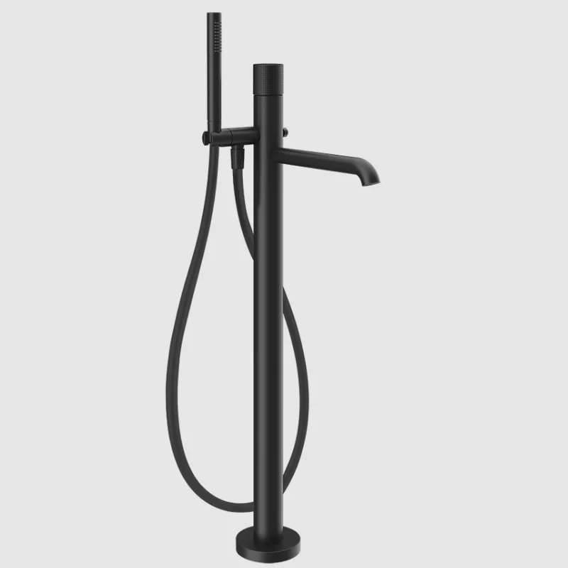 Смеситель для ванны и душа, Gessi, Habito Cesello, напольный, цвет-черный матовый