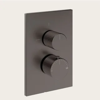Смеситель для душа, Gessi, Habito Cesello, на 2 потребителя, настенный встраиваемый, цвет-Black Metal Brushed PVD