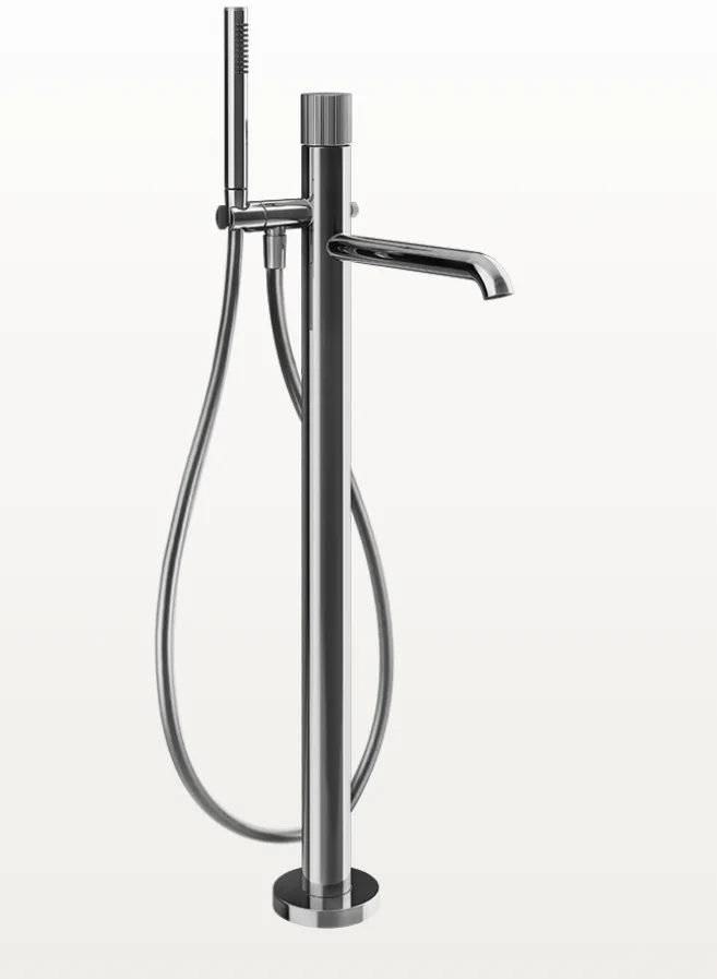 Смеситель для ванны и душа, Gessi, Habito Rigato, напольный, цвет-хром