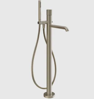 Смеситель для ванны и душа, Gessi, Habito Rigato, напольный, цвет-Finox Brushed Nickel