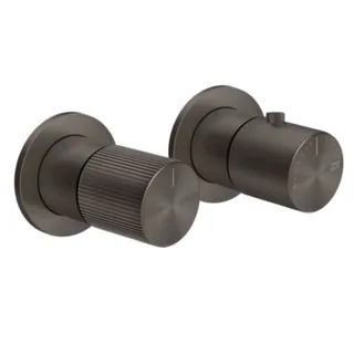 Смеситель для душа, Gessi, Habito Rigato, на 2 потребителя, цвет-Black Metal Brushed PVD — иконка