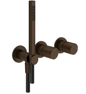 Смеситель для душа, Gessi, Habito Rigato, на 2 потребителя, цвет-Dark Bronze