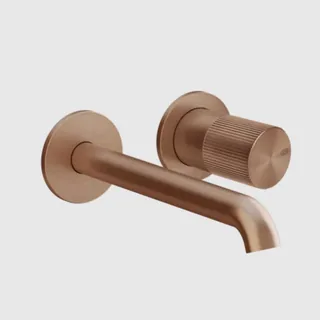 Смеситель для раковины, Gessi, Habito Rigato, цвет-Copper Brushed PVD