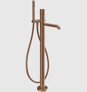Смеситель для ванны и душа, Gessi, Habito Diamantato, напольный, цвет-Copper Brushed PVD — иконка