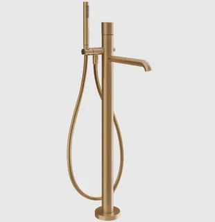 Смеситель для ванны и душа, Gessi, Habito Diamantato, напольный, цвет-Warm Bronze Brushed PVD