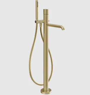 Смеситель для ванны и душа, Gessi, Habito Diamantato, напольный, цвет-Brushed Brass PVD