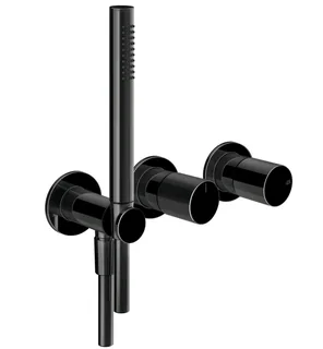 Смеситель для душа, Gessi, Habito Diamantato, на 2 потребителя, цвет-Black Metal PVD