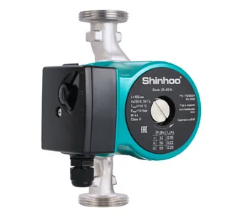 Насос циркуляционный, Shinhoo, BASIC 25-8S N 180 1x230V, 245/190/135 Вт, G 1 1/2", PN10, без резьбовых трубных соединений