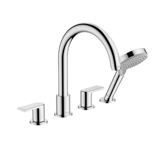 Смеситель для ванны и душа, Hansgrohe, Vernis Shape, на борт ванны, цвет-хром