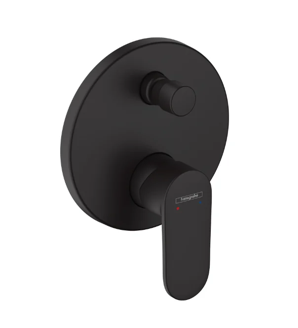 Смеситель для душа, Hansgrohe, Vernis Blend, на 2 потребителя, настенный встраиваемый, цвет-черный матовый