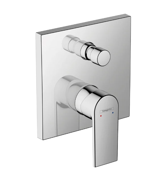 Смеситель для душа, Hansgrohe, Vernis Shape, на 2 потребителя, настенный встраиваемый, цвет-хром