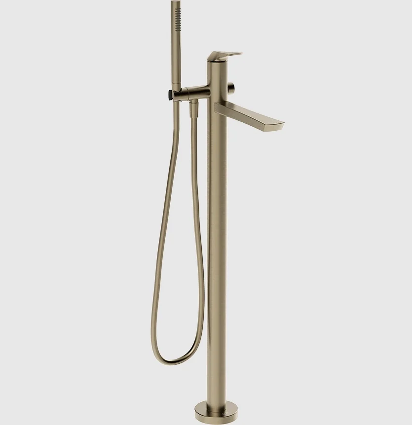 Смеситель для ванны и душа, Gessi, Ventaglio, напольный, цвет-Finox Brushed Nickel