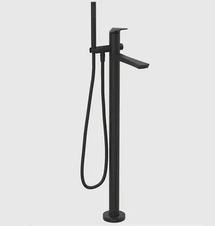 Смеситель для ванны и душа, Gessi, Ventaglio, напольный, цвет-черный матовый