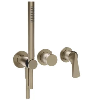 Смеситель для душа, Gessi, Ventaglio, на 2 потребителя, цвет-Finox Brushed Nickel