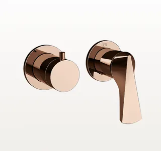Смеситель для душа, Gessi, Ventaglio, на 2 потребителя, настенный встраиваемый, цвет-Copper PVD