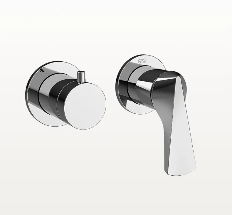 Смеситель для душа, Gessi, Ventaglio, на 2 потребителя, настенный встраиваемый, цвет-хром