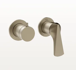 Смеситель для душа, Gessi, Ventaglio, на 2 потребителя, настенный встраиваемый, цвет-Finox Brushed Nickel