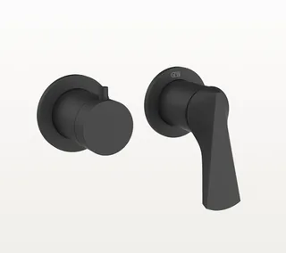 Смеситель для душа, Gessi, Ventaglio, на 2 потребителя, настенный встраиваемый, цвет-черный матовый
