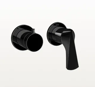 Смеситель для душа, Gessi, Ventaglio, на 2 потребителя, настенный встраиваемый, цвет-Black Metal PVD