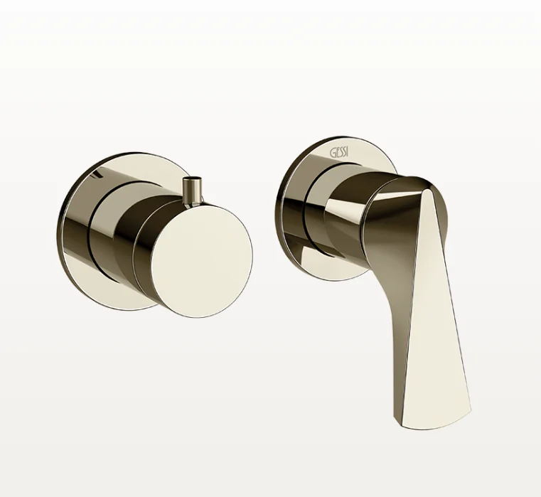 Смеситель для душа, Gessi, Ventaglio, на 2 потребителя, настенный встраиваемый, цвет-Nickel PVD