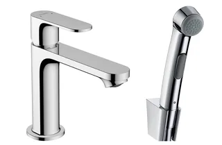 Смеситель для раковины, Hansgrohe, Rebris S, с гигиеническим душем, цвет-хром — иконка