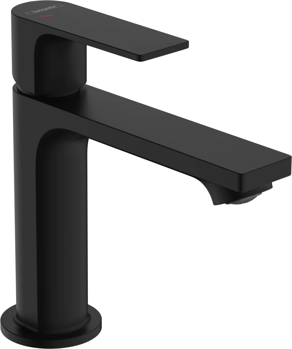 Смеситель для раковины, Hansgrohe, Rebris E, CoolStart EcoSmart+, цвет-черный матовый