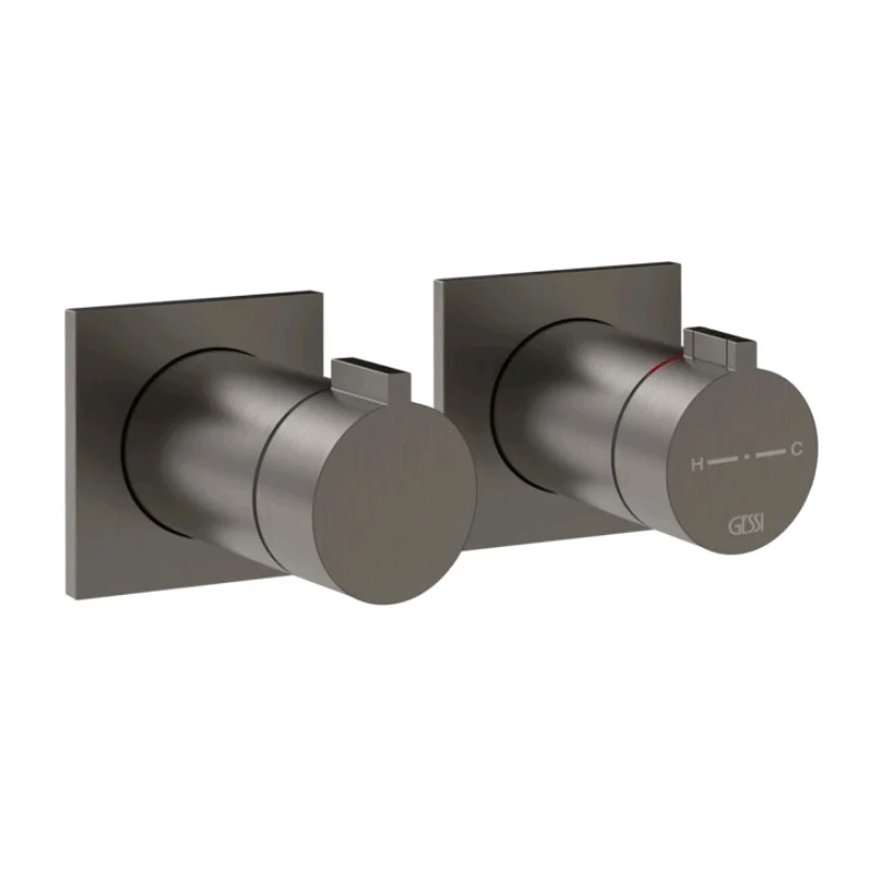 Смеситель для душа, Gessi, Inverso Bath&Shower, на 2 потребителя, цвет-Black Metal Brushed PVD