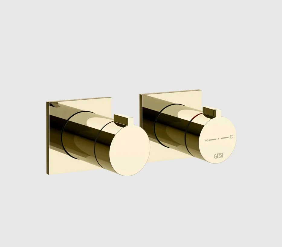 Смеситель для душа, Gessi, Inverso Bath&Shower, на 2 потребителя, цвет-Brass PVD