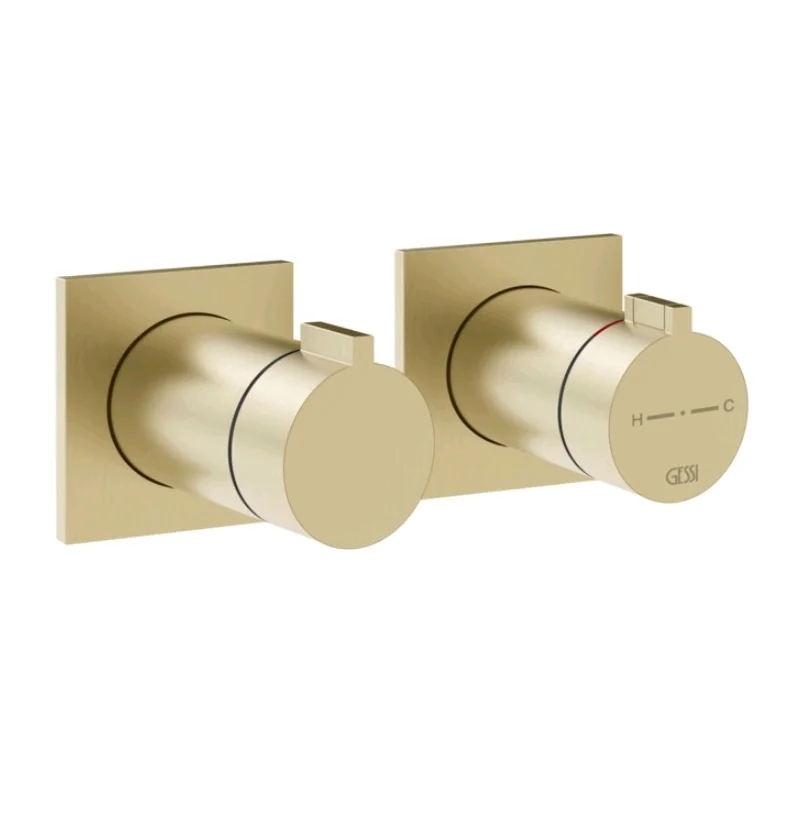 Смеситель для душа, Gessi, Inverso Bath&Shower, на 3 потребителя, цвет-Brass Brushed PVD