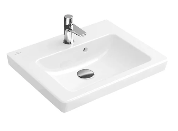 Раковина, Villeroy&Boch, Subway 2.0, шг 500*400, отверстия для смесителя-1, CeramicPlus, цвет-альпийский белый
