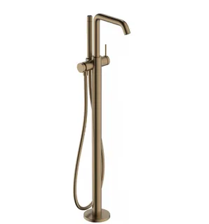 Смеситель для ванны и душа, Hansgrohe, Tecturis S, напольный, цвет-шлифованная бронза