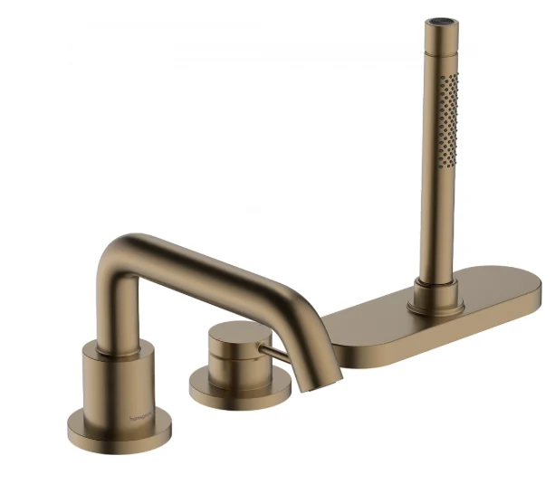 Смеситель для ванны и душа, Hansgrohe, Tecturis S, цвет-шлифованная бронза