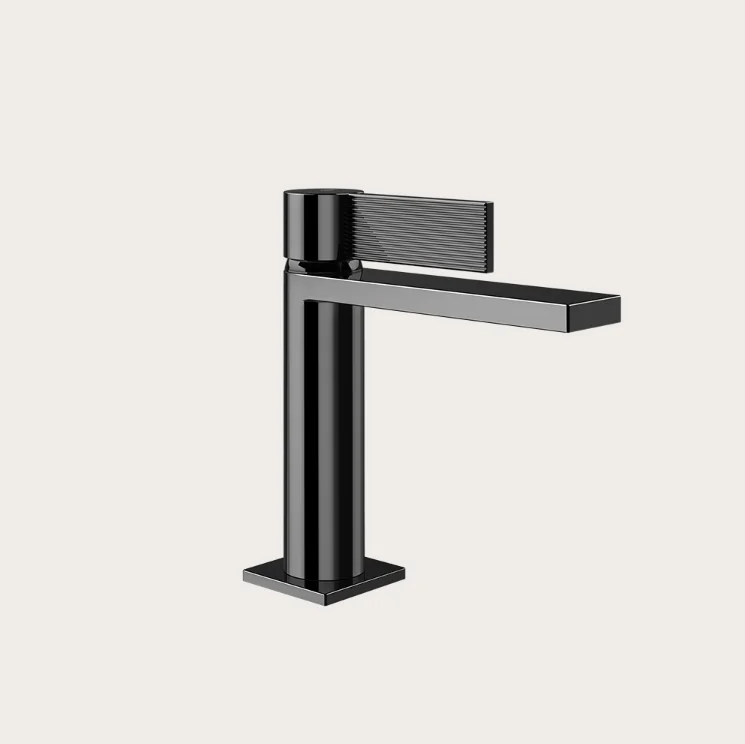 Смеситель для раковины, Gessi, Inverso Rigato, цвет-Black Metal PVD
