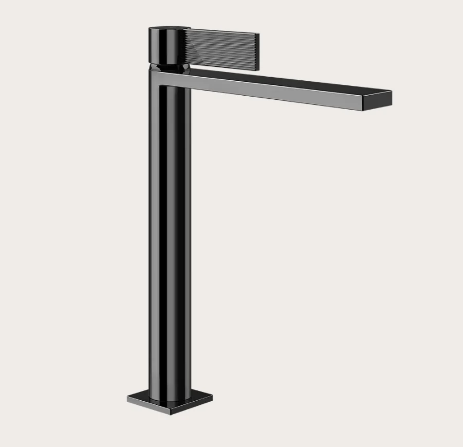 Смеситель для раковины, Gessi, Inverco Rigato, цвет-Black Metal PVD