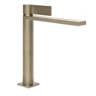 Смеситель для раковины, Gessi, Inverso Rigato, цвет-Finox Brushed Nickel