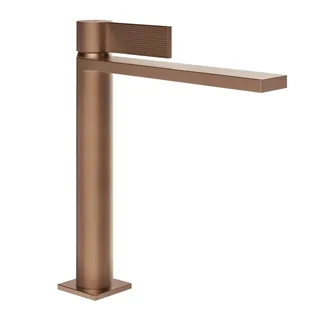 Смеситель для раковины, Gessi, Inverso Rigato, цвет-Copper Brushed PVD