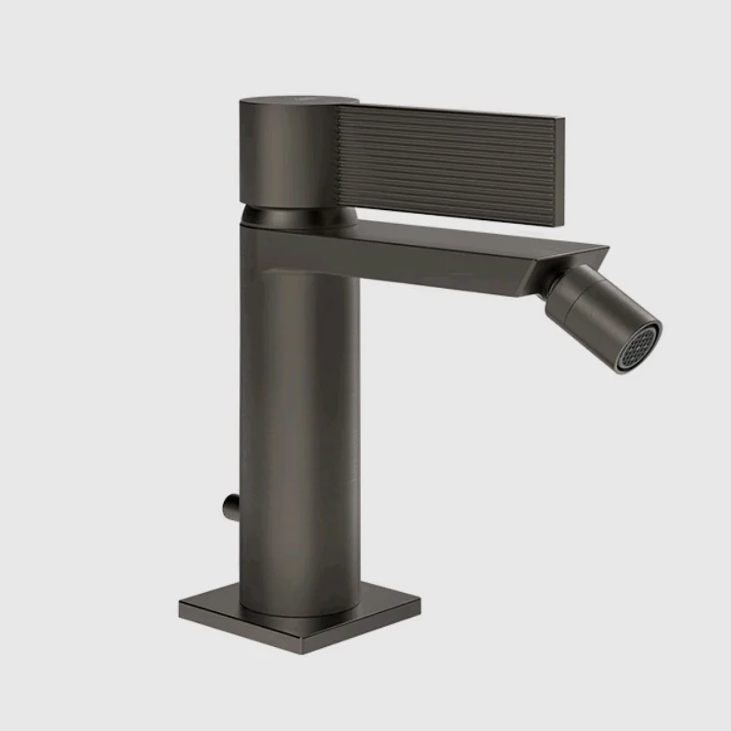 Смеситель для биде, Gessi, Inverco Rigato, цвет-Black Metal Brushed PVD