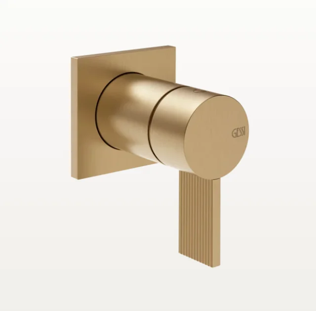 Смеситель для душа, Gessi, Inverso Rigato, на 1 потребитель, цвет-Warm Bronze Brushed PVD