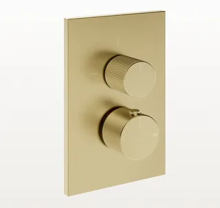 Смеситель для душа, Gessi, на 2 потребителя, настенный встраиваемый, цвет-Brushed Brass PVD