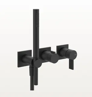 Смеситель для душа, Gessi, Inverco Rigato, на 2 потребителя, цвет-черный матовый