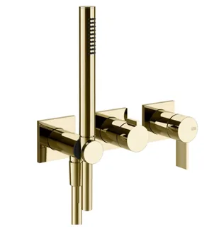 Смеситель для душа, Gessi, Inverco Rigato, на 2 потребителя, цвет-Brass PVD