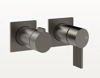 Смеситель для душа, Gessi, Inverco Rigato, на 2 потребителя, цвет-черный металл брашированный PVD