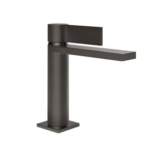 Смеситель для раковины, Gessi, Inverco Rigato, цвет-Black Metal Brushed PVD