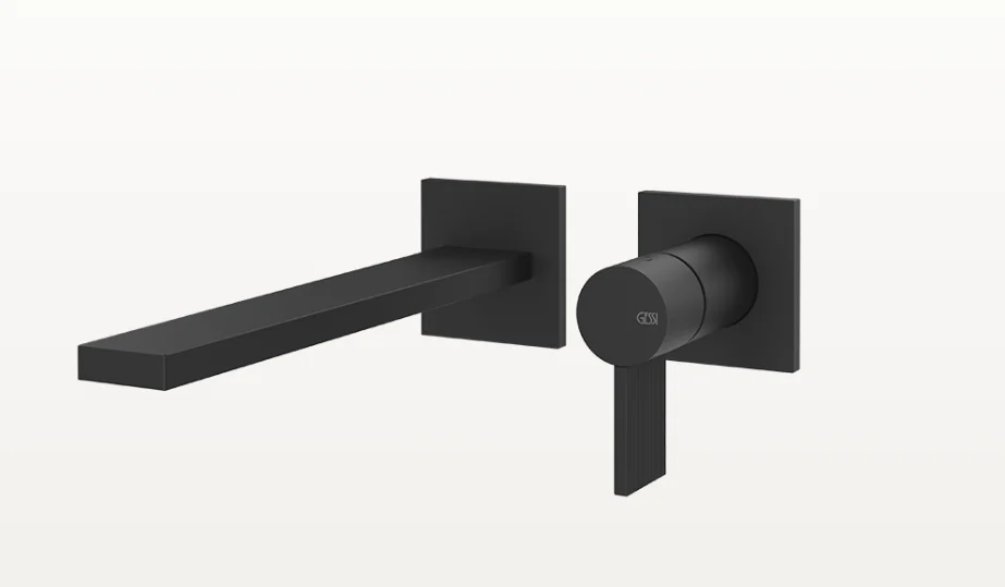 Смеситель для раковины, Gessi, Inverso Rigato, цвет-черный матовый