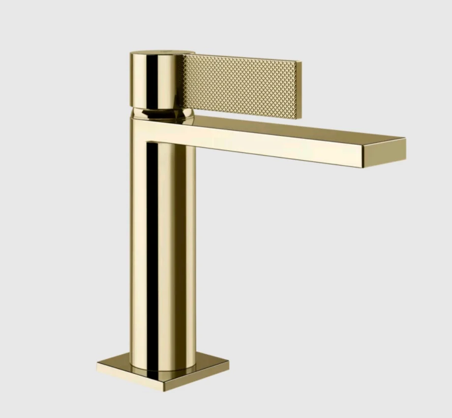 Смеситель для раковины, Gessi, Inverso Diamantato, цвет-Brass PVD