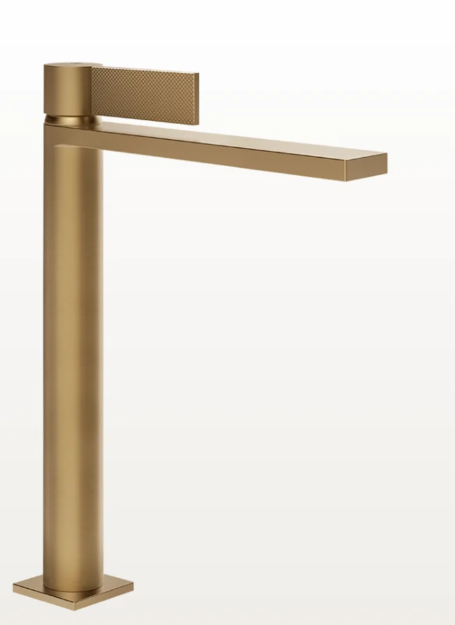 Смеситель для раковины, Gessi, Inverso Diamantato, цвет-Warm Bronze Brushed PVD