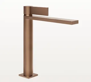 Смеситель для раковины, Gessi, Inverso Diamantato, цвет-Copper Brushed PVD